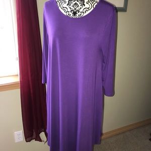 Purple T-shirt dress with pockets